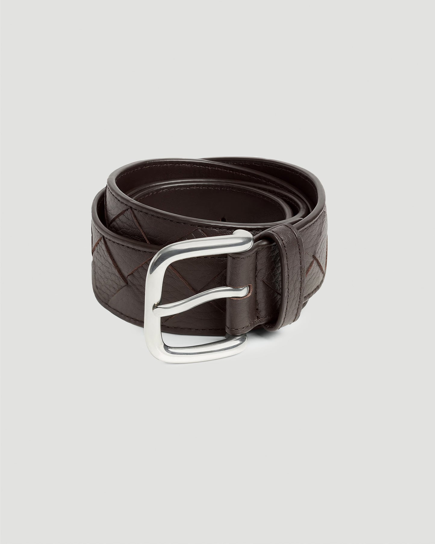 Intrecciato Taurillon Belt in Fondant