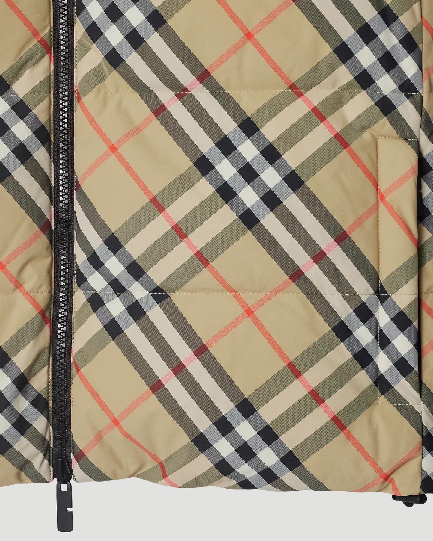 Reversible Check Nylon Padded Gilet