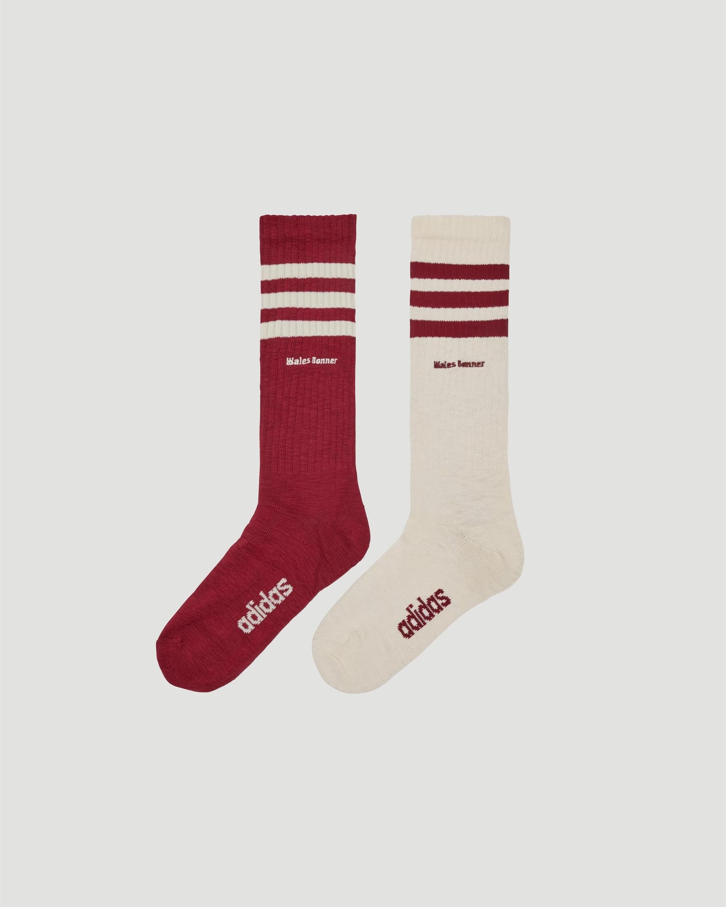 3-Stripes Socks in White And Burgundy