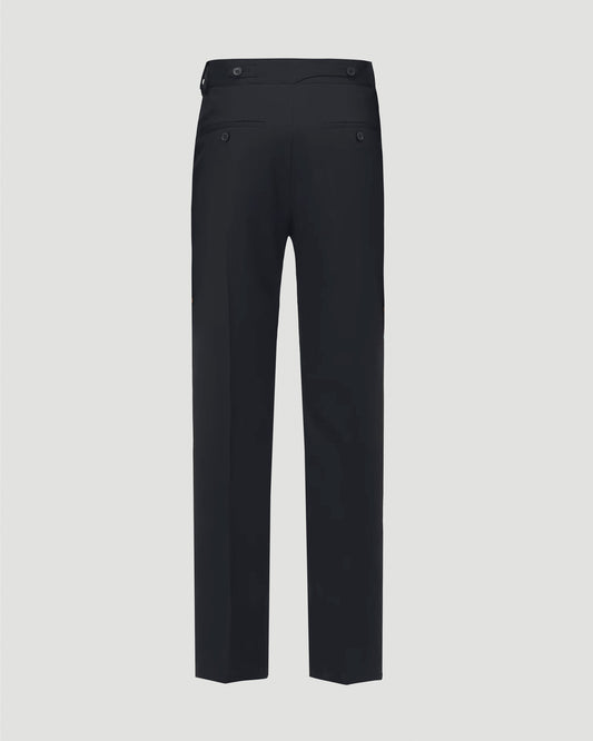 Low-Waisted Cigarette Trousers in Black