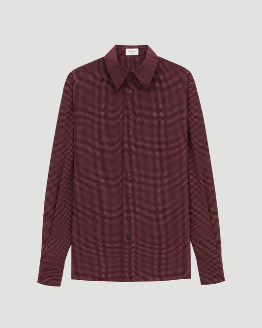 Shirt in Dotted Silk Crepe de Chine