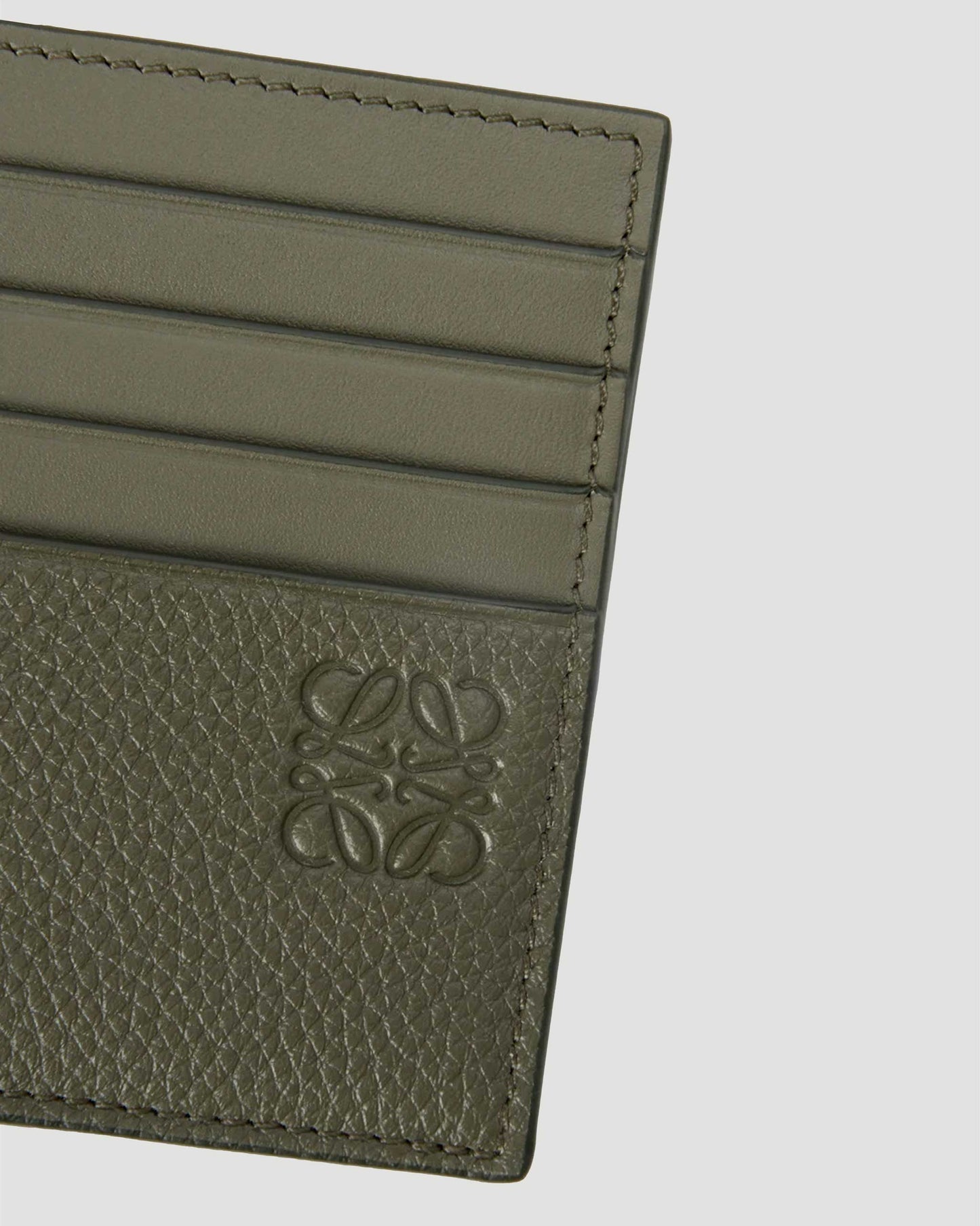 Open Plain Cardholder in Soft Grained Calfskin