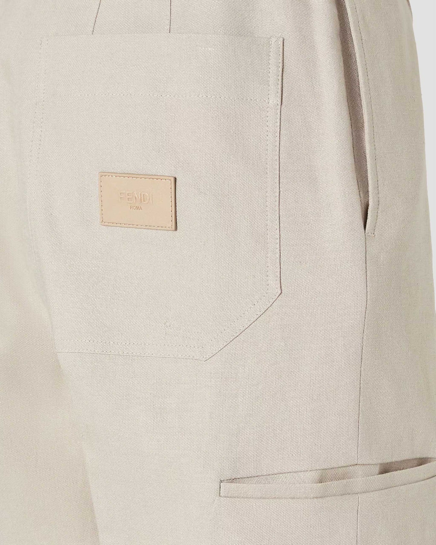 Beige Linen Shorts