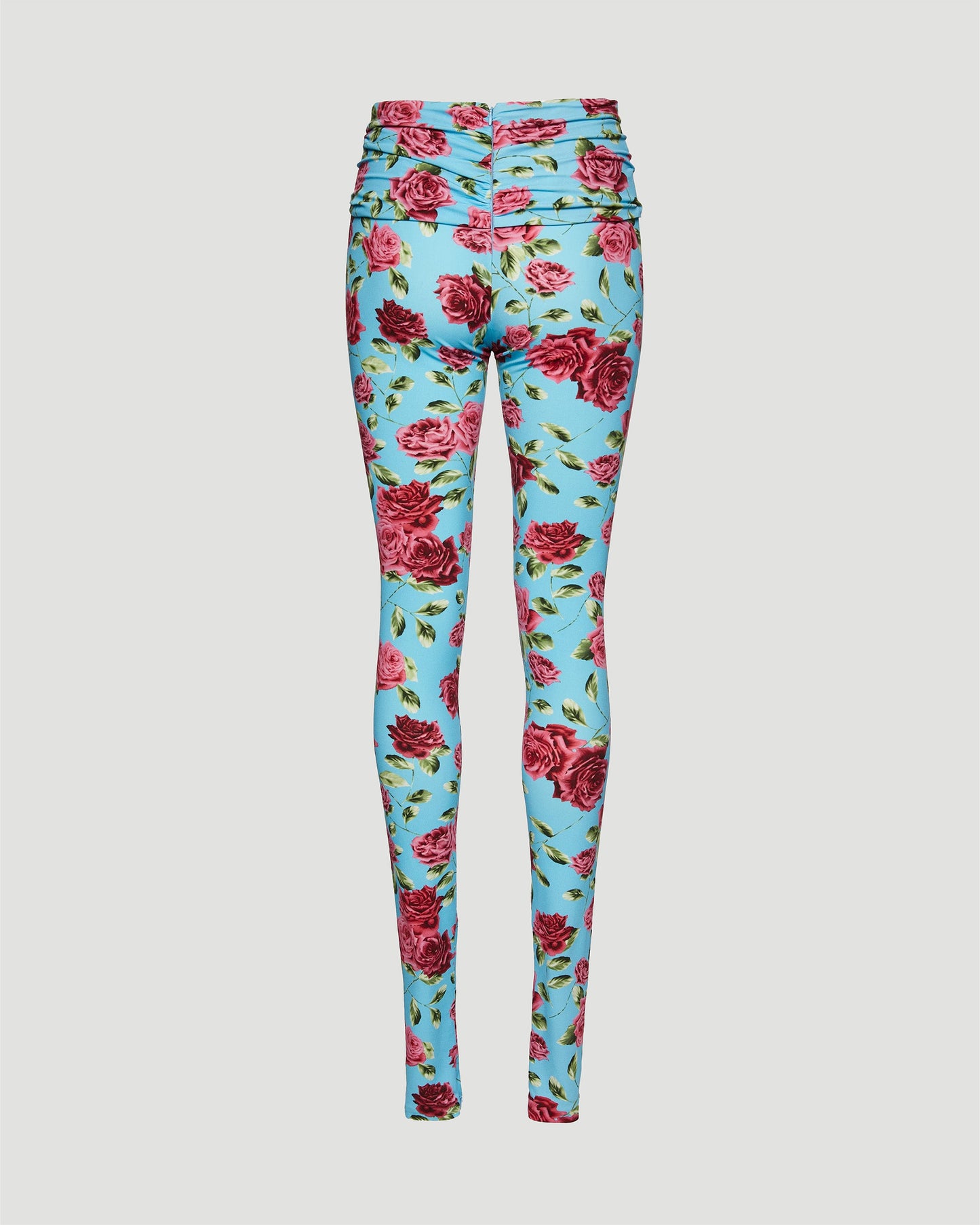 Flower embellished skinny leggings in blue print
