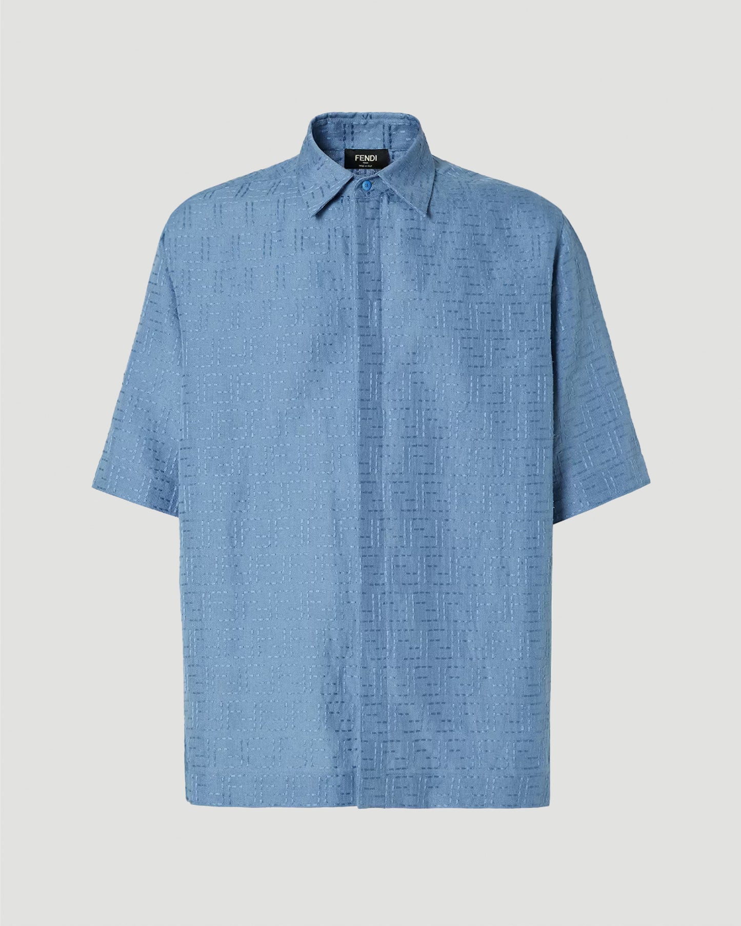 Blue Linen FF Jacquard Shirt