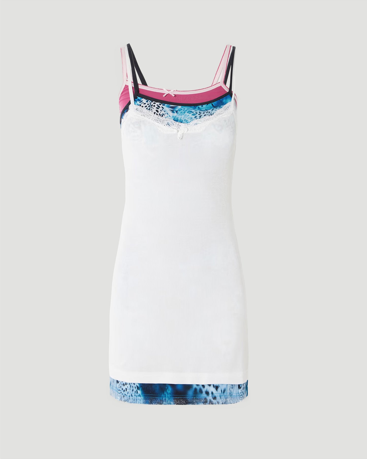 Layered Dress in Multicolored Stretch Rib