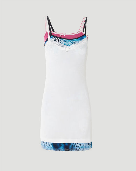 Layered Dress in Multicolored Stretch Rib