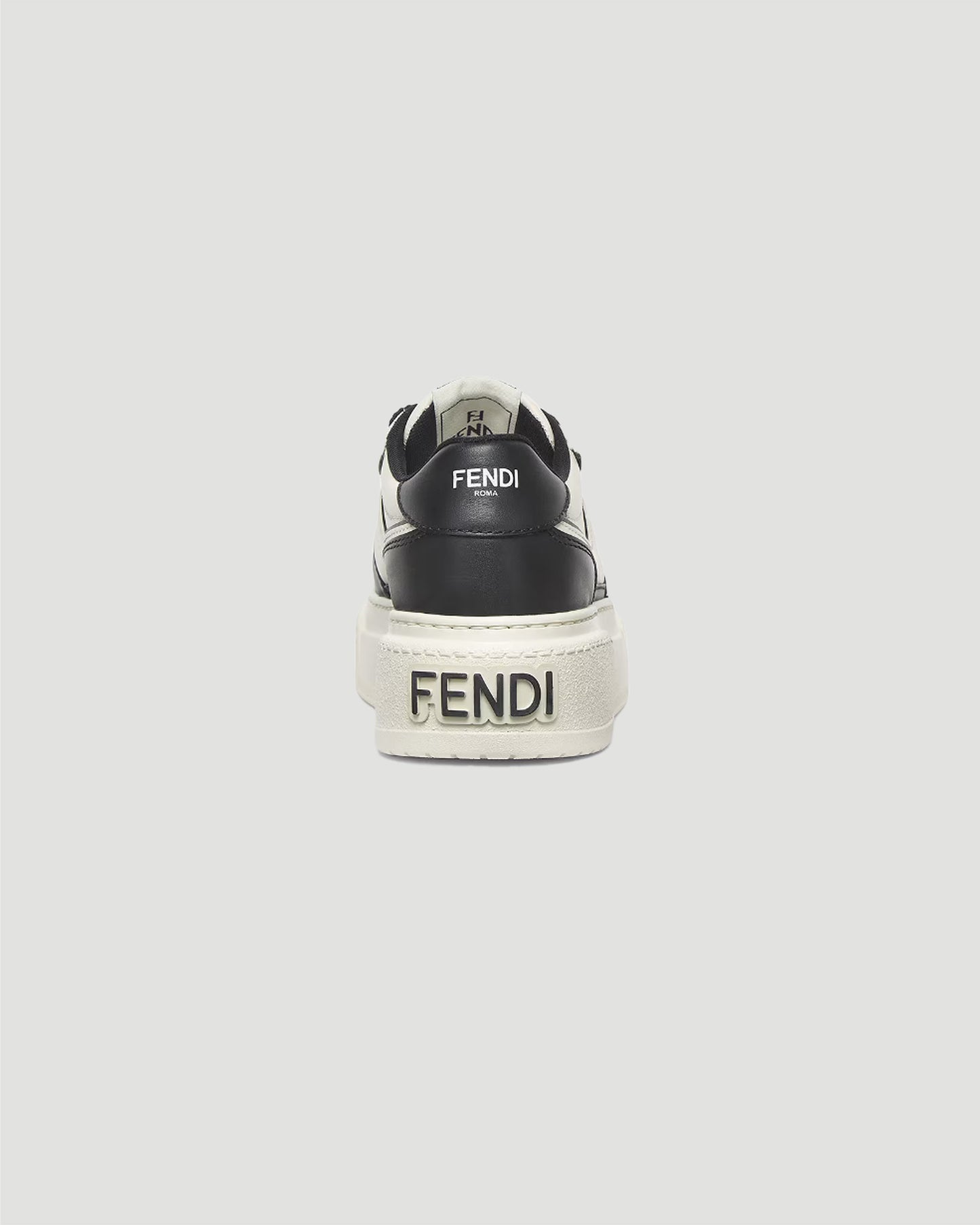 Fendi Match Black Leather Platform Low-Tops
