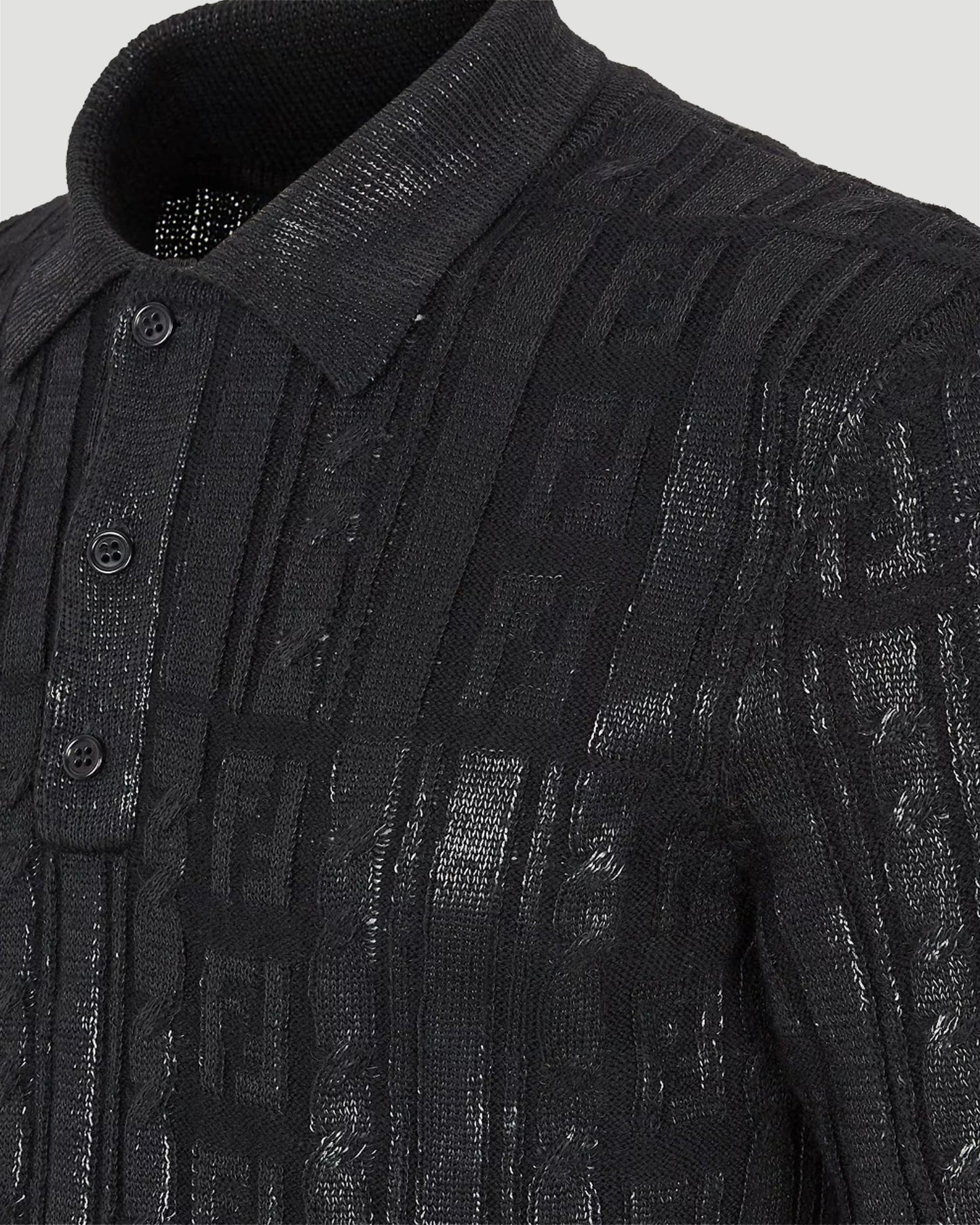Black Wool Polo Shirt