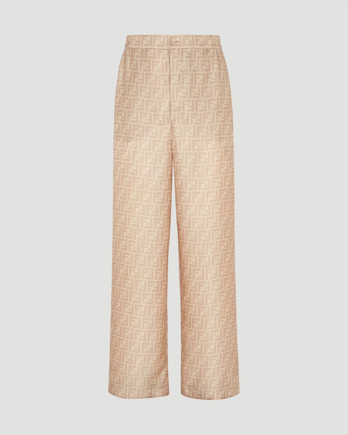 Beige FF Silk Pants