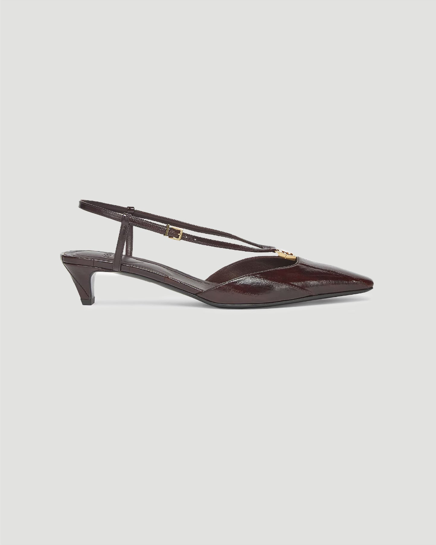 Eel Leather Slingbacks in Brown