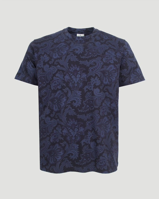 PAISLEY AND MAXI FLOWER COTTON T-SHIRT