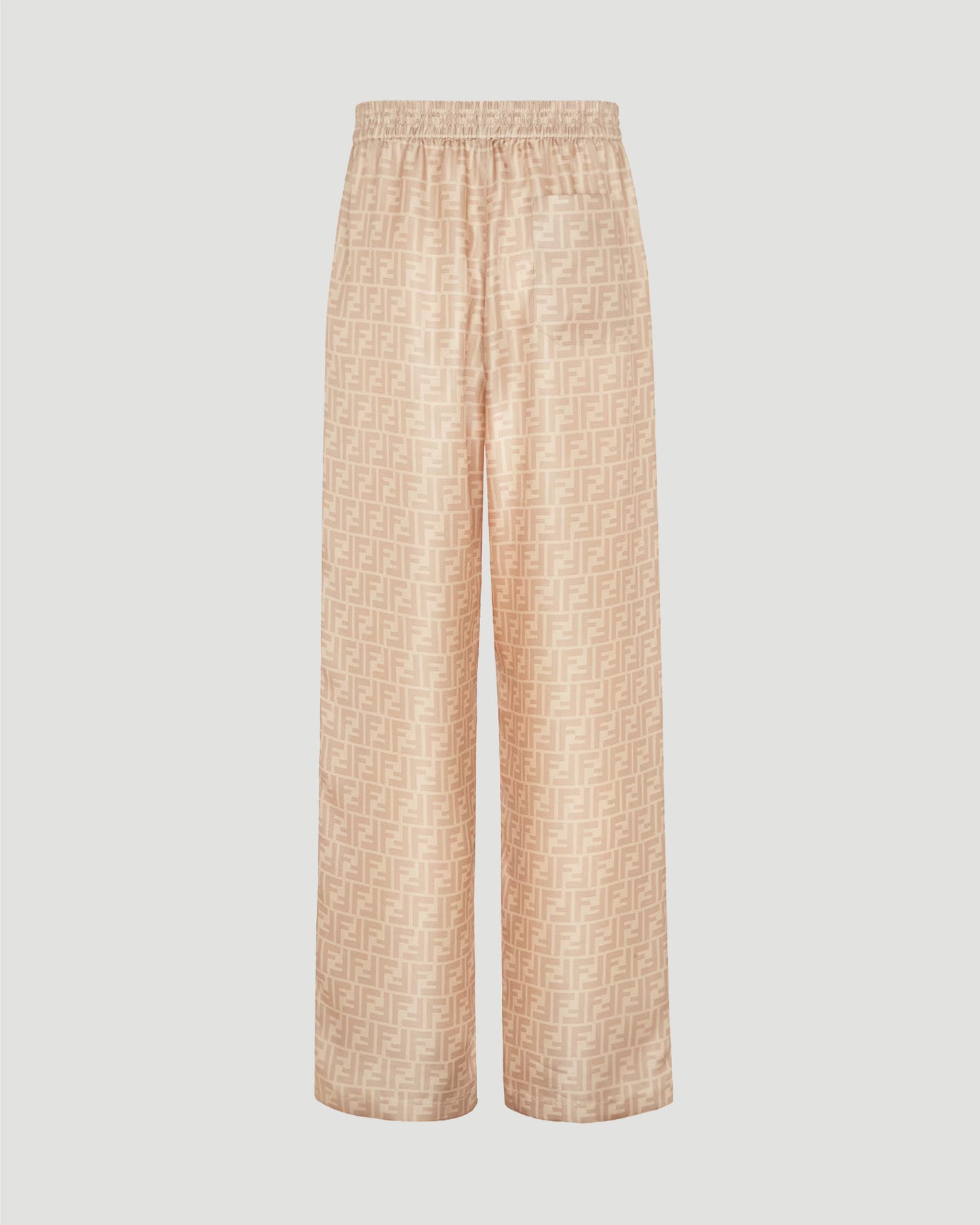 Beige FF Silk Pants