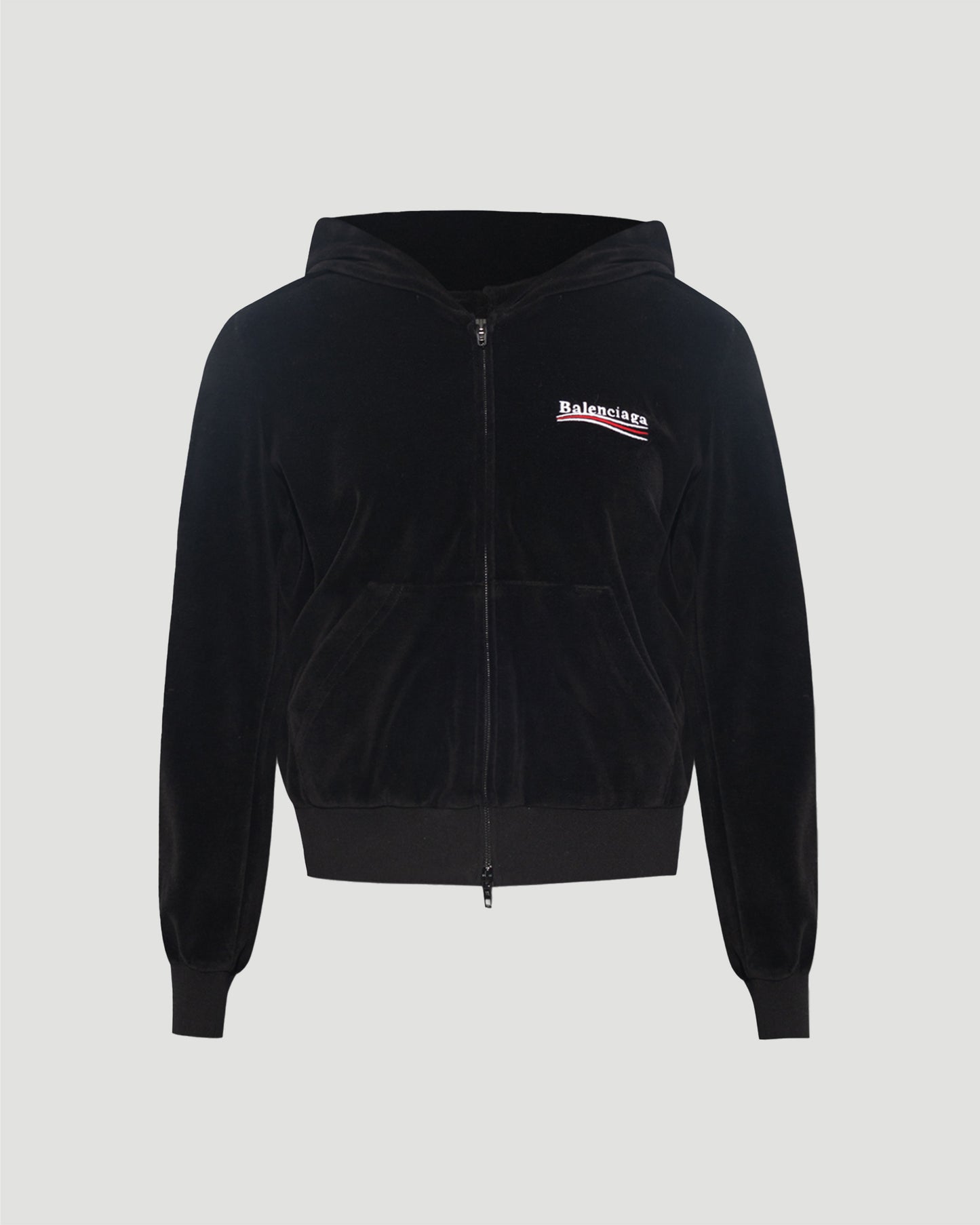 VELVET HOODIE IN BLACK