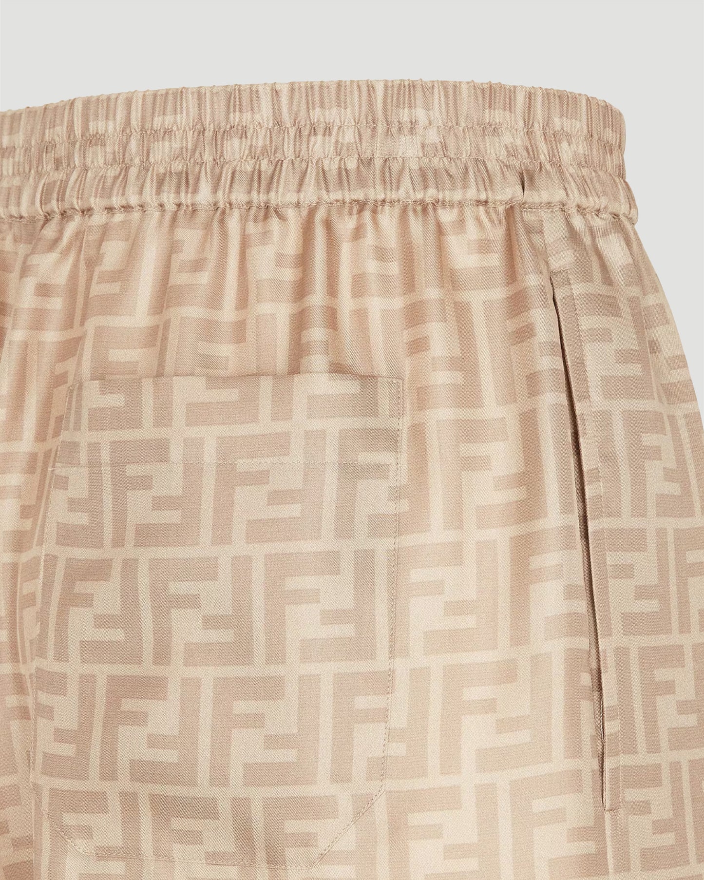 Beige FF Silk Pants