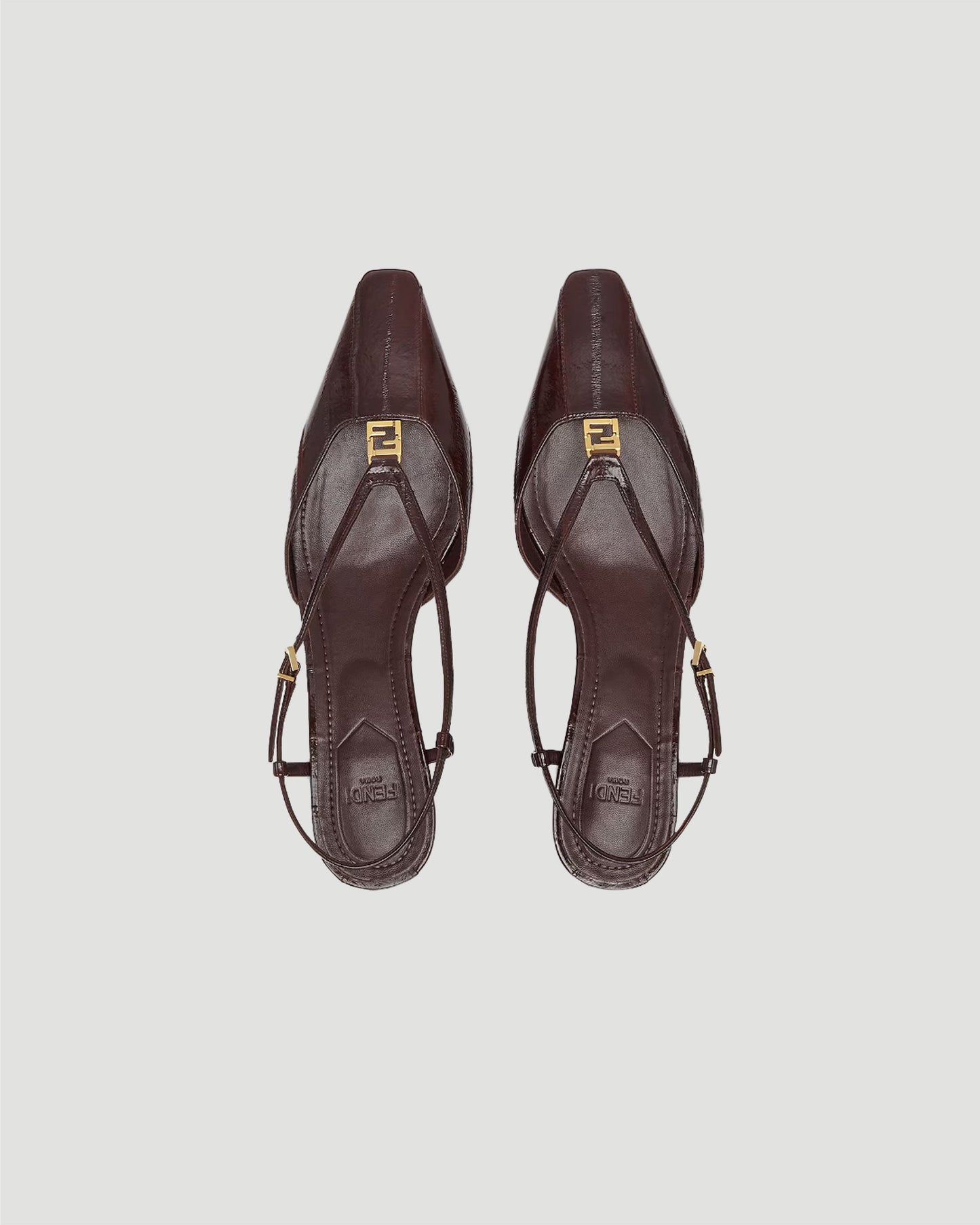 Eel Leather Slingbacks in Brown