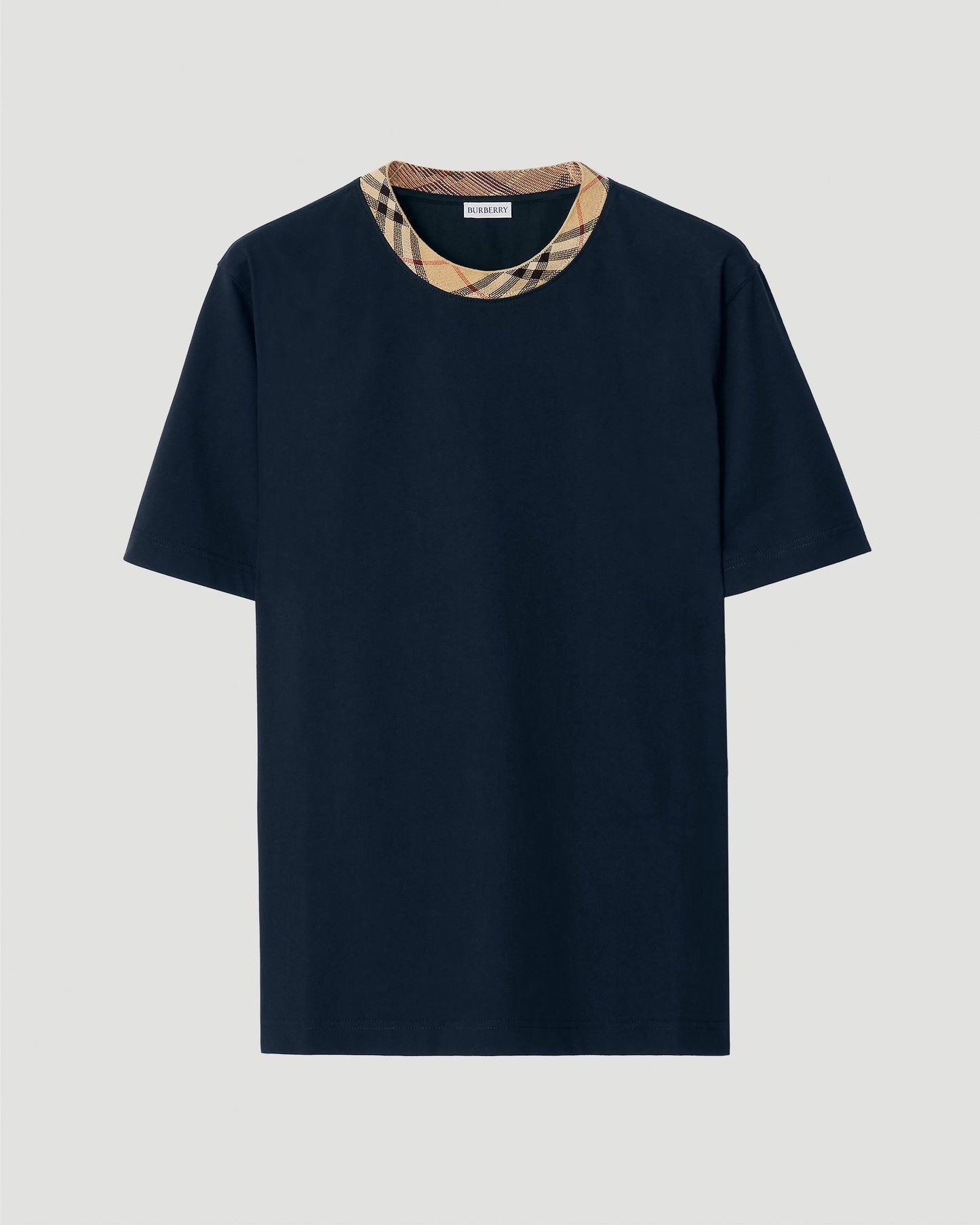 Check Trim Cotton T-shirt