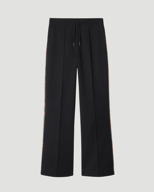Check Trim Cotton Blend Track Pants