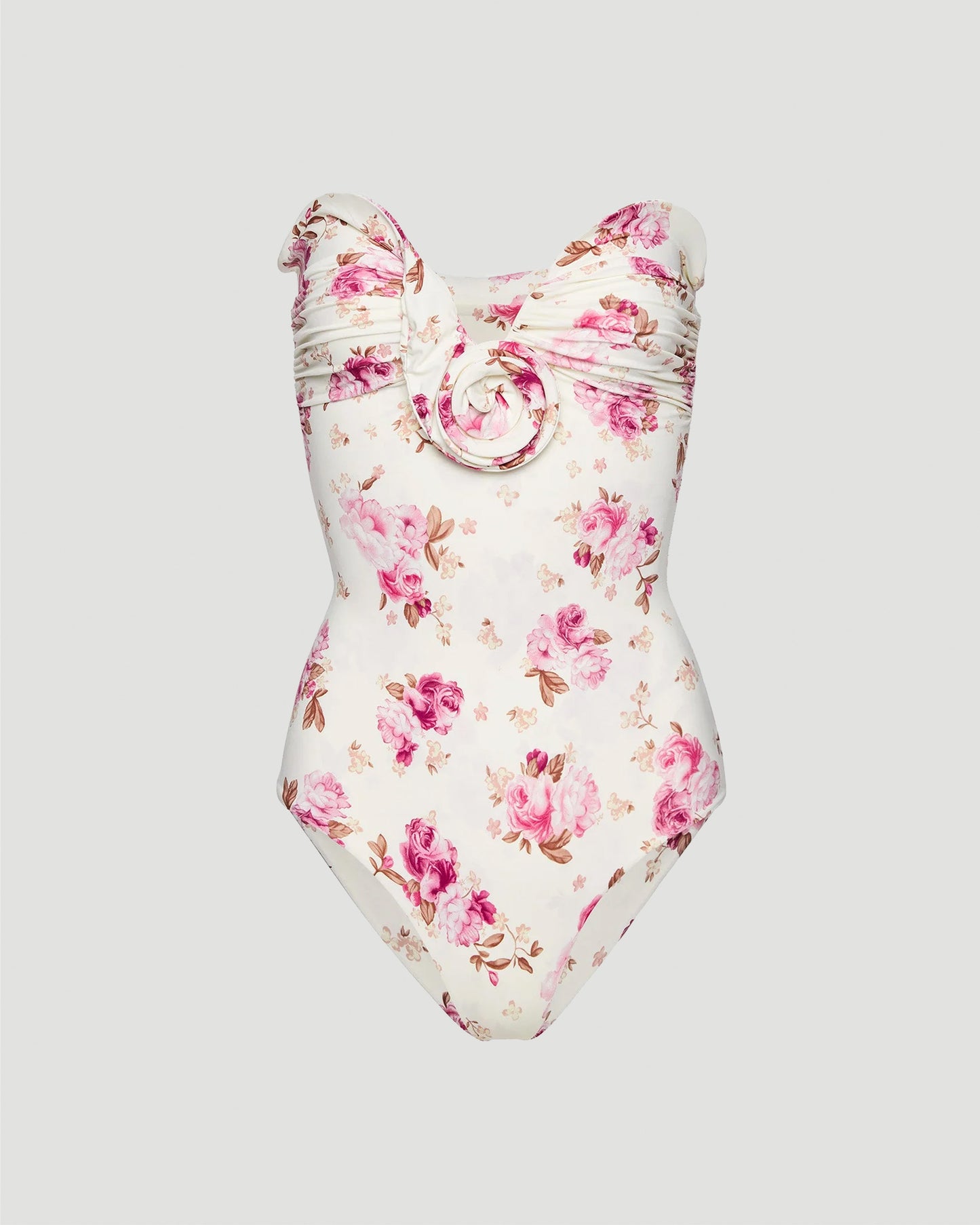 Sculptural Rose Bustier Swimsuit