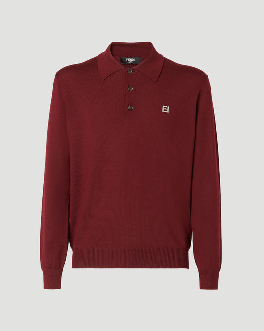Burgundy Wool Polo Shirt