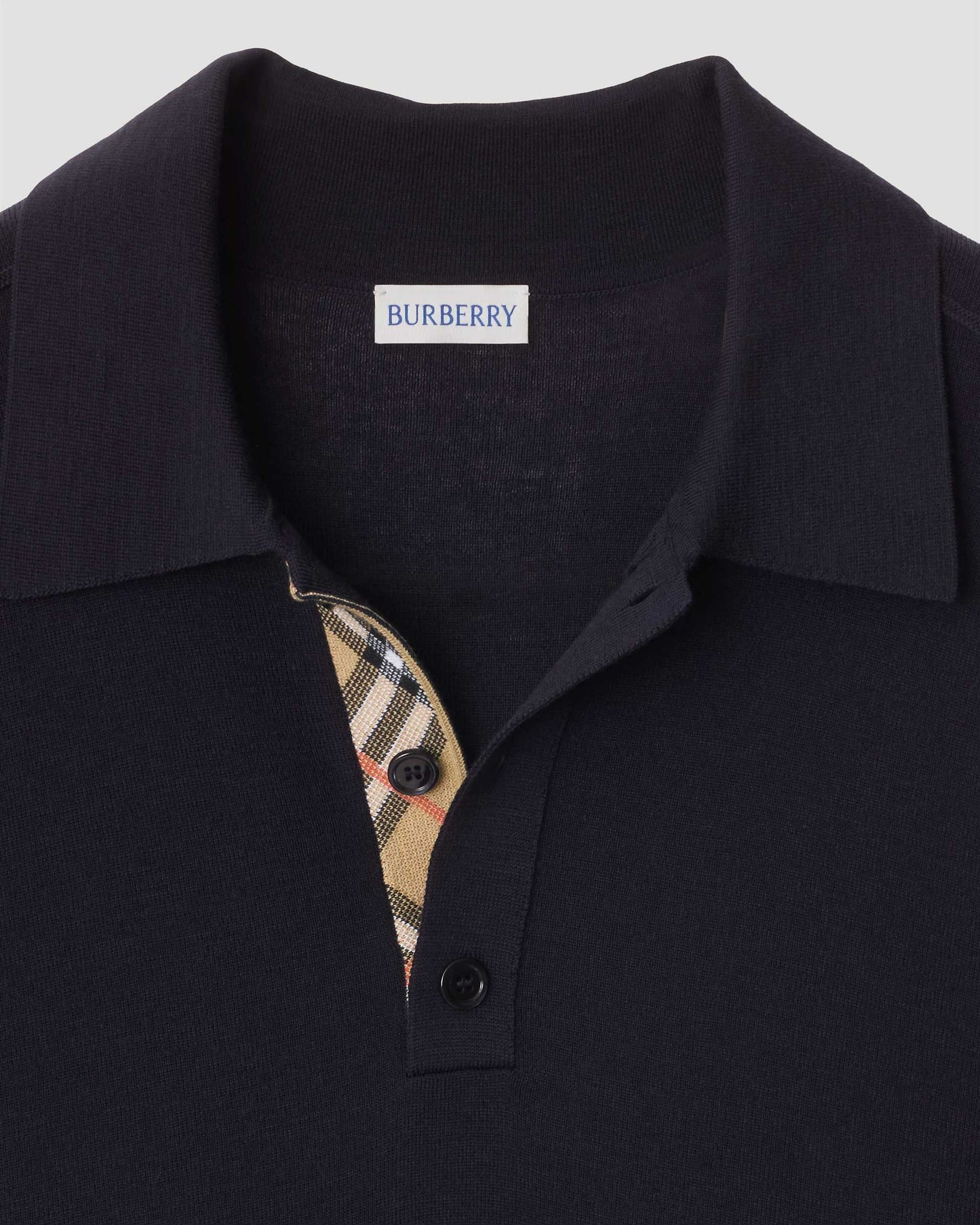 Wool Polo Shirt in Navy