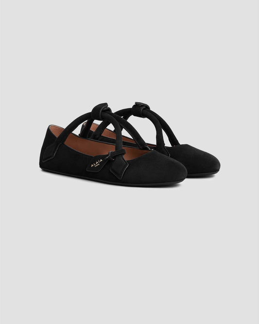 LE TECKEL BALLET FLATS IN SUEDE GOATSKIN