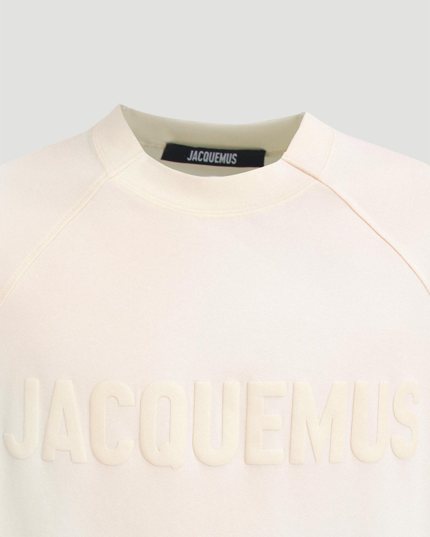 Le T-Shirt Typo Raglan Logo T-Shirt in Light Beige