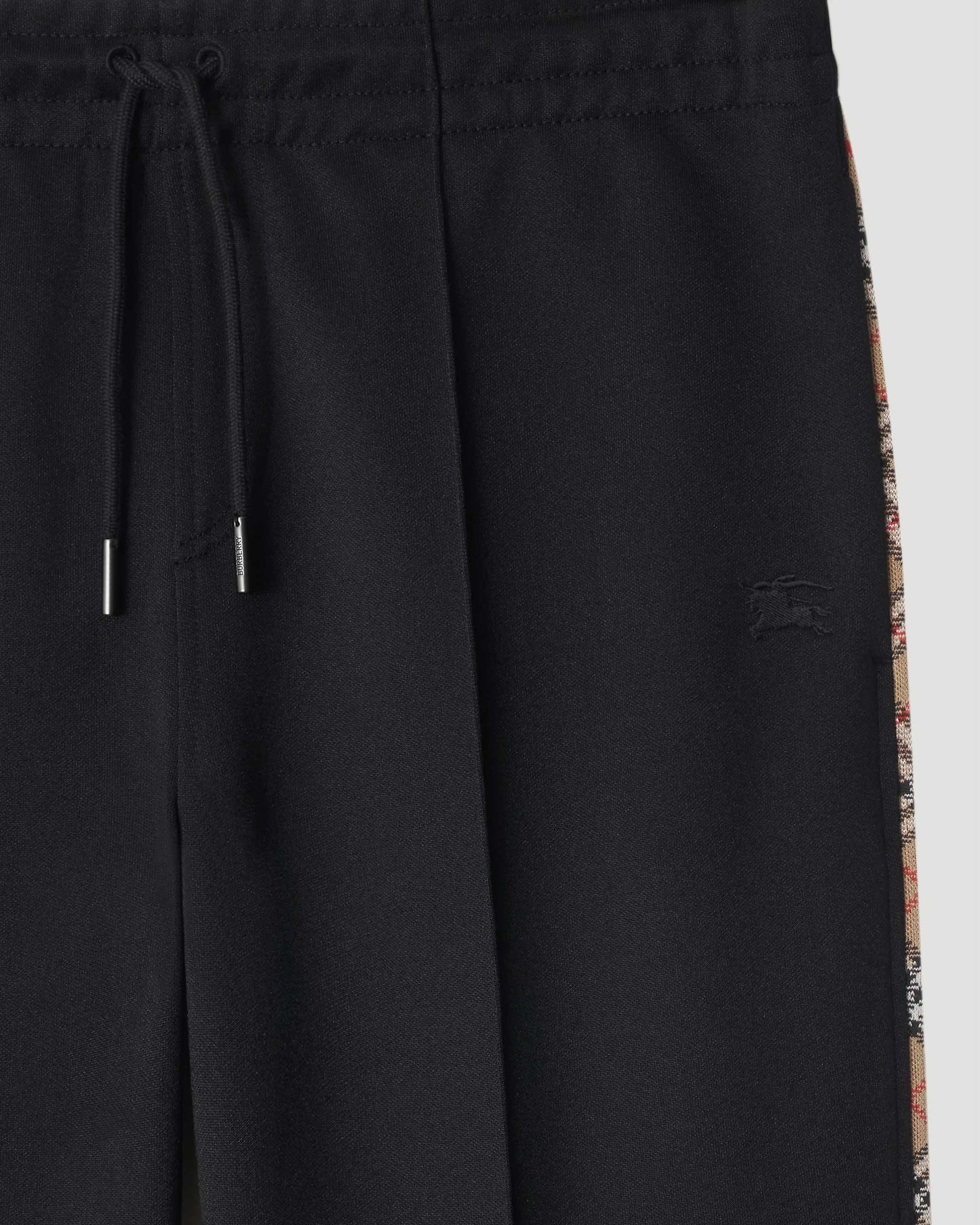 Check Trim Cotton Blend Track Pants