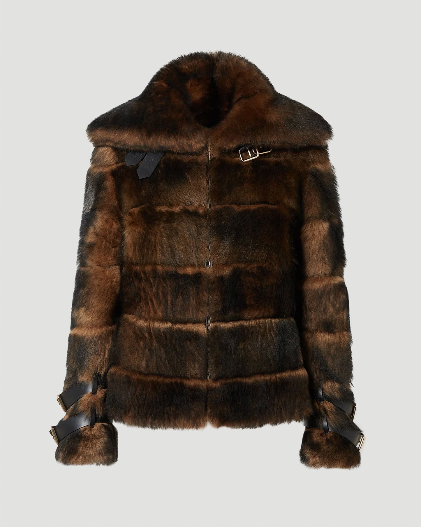 Brown Dorsato Shearling and Nappa Leather Jacket