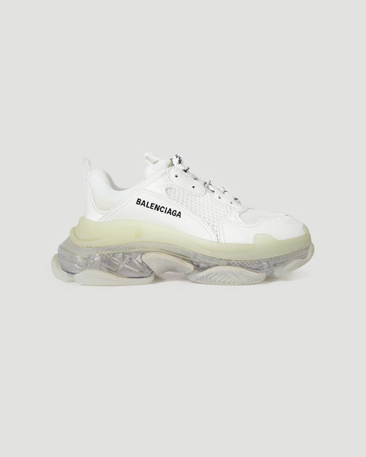 TRIPLE S CLEAR SOLE WASHED EFFECT SNEAKER