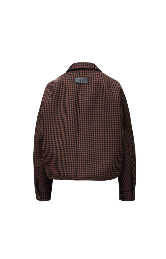 Wool Drawstring Jacket in Brown