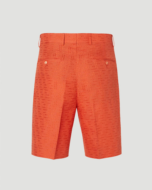Coral Linen Blend Shorts
