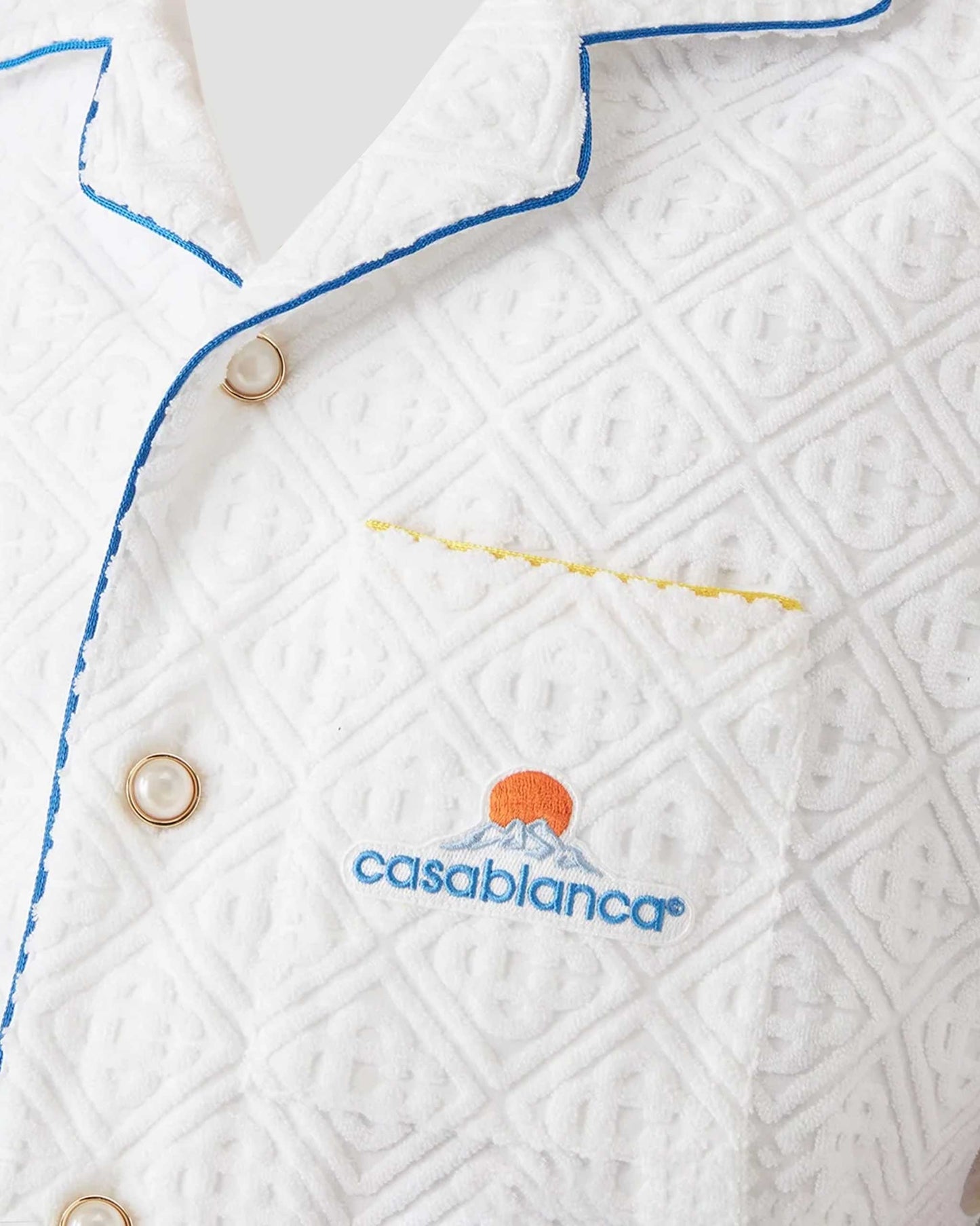 Monogram Jacquard Short-Sleeve Towelling Shirt