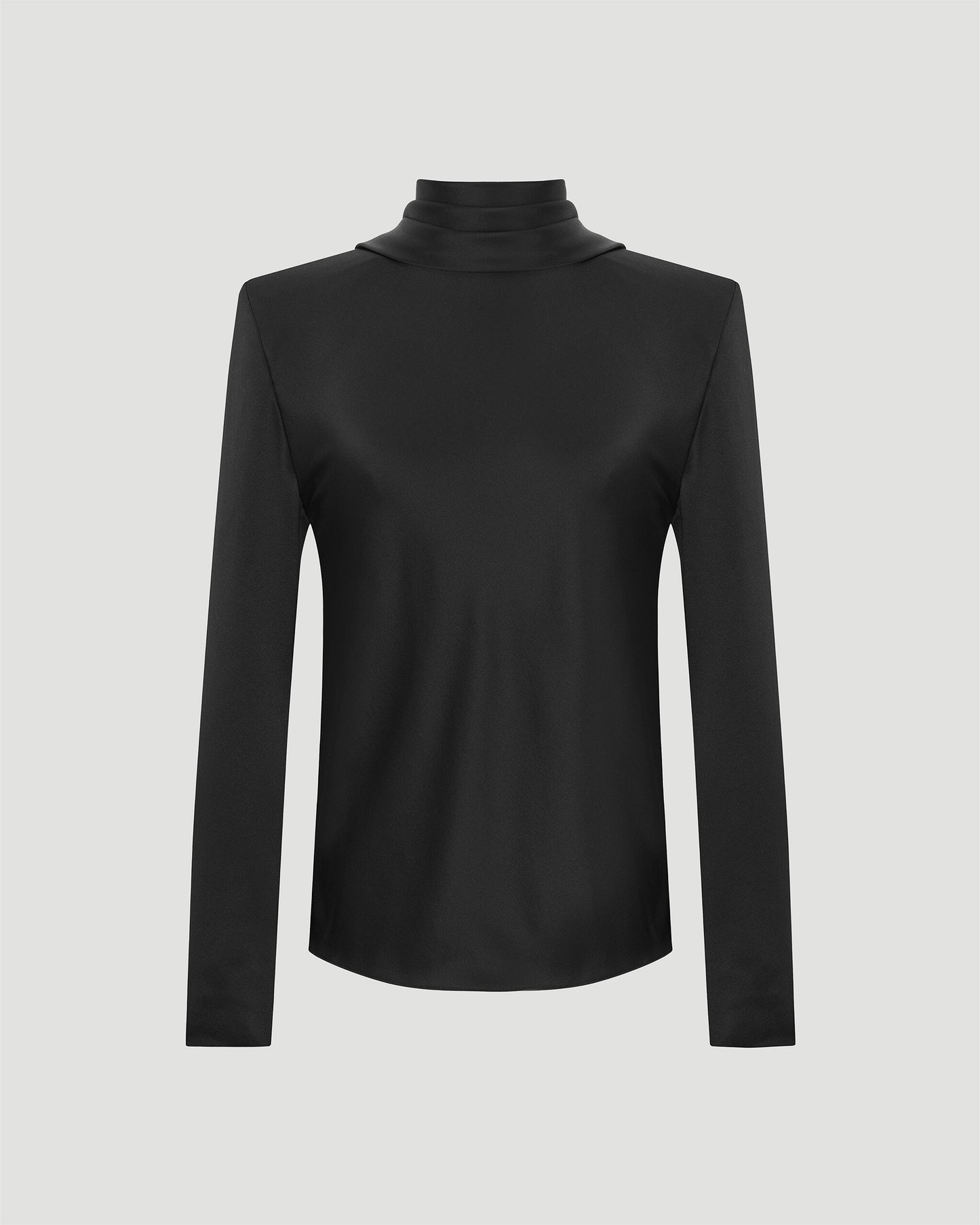COWL-BACK BLOUSE IN SILK SATIN