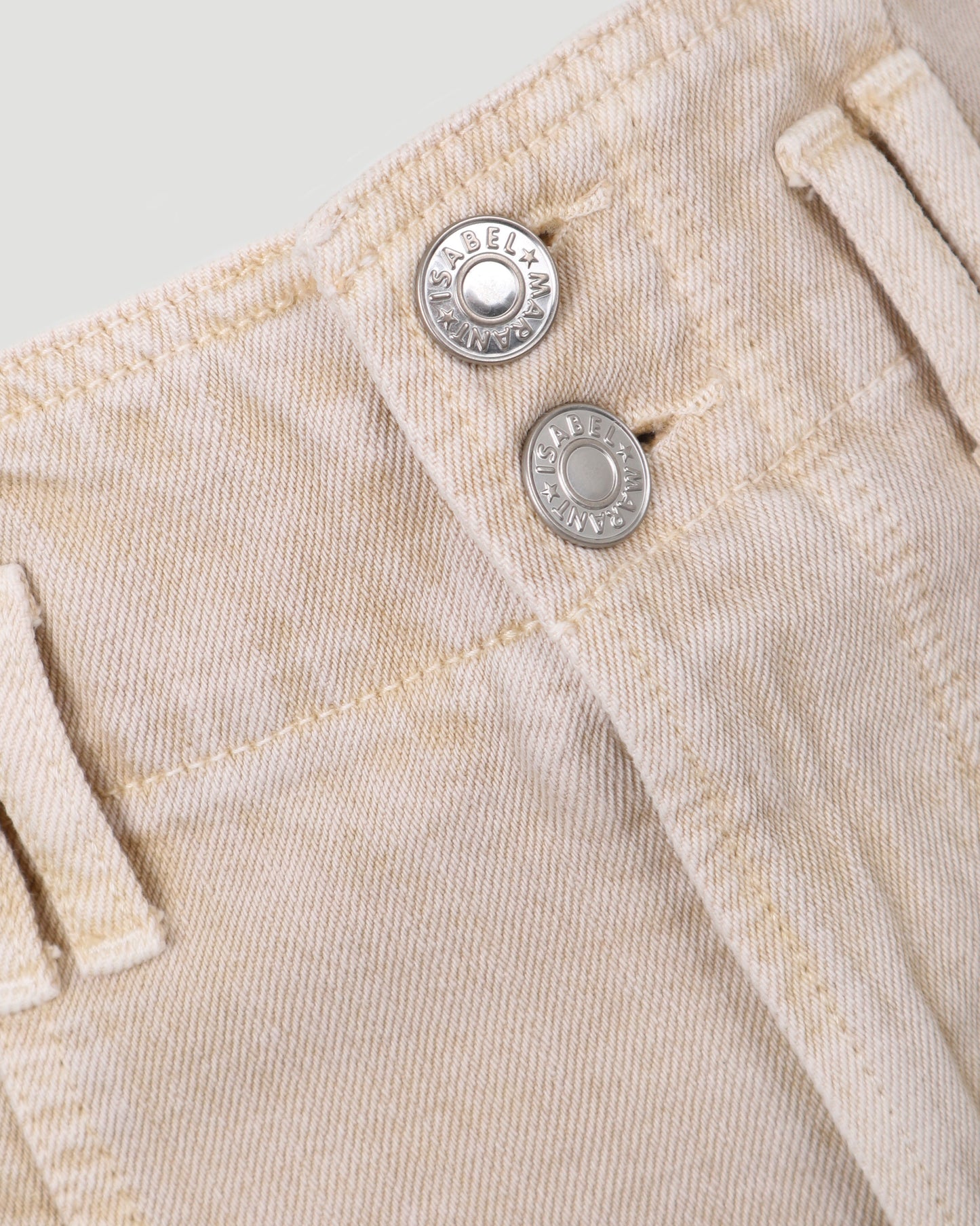 TUCSON HIGH WAIST COTTON DENIM PANTS IN BEIGE