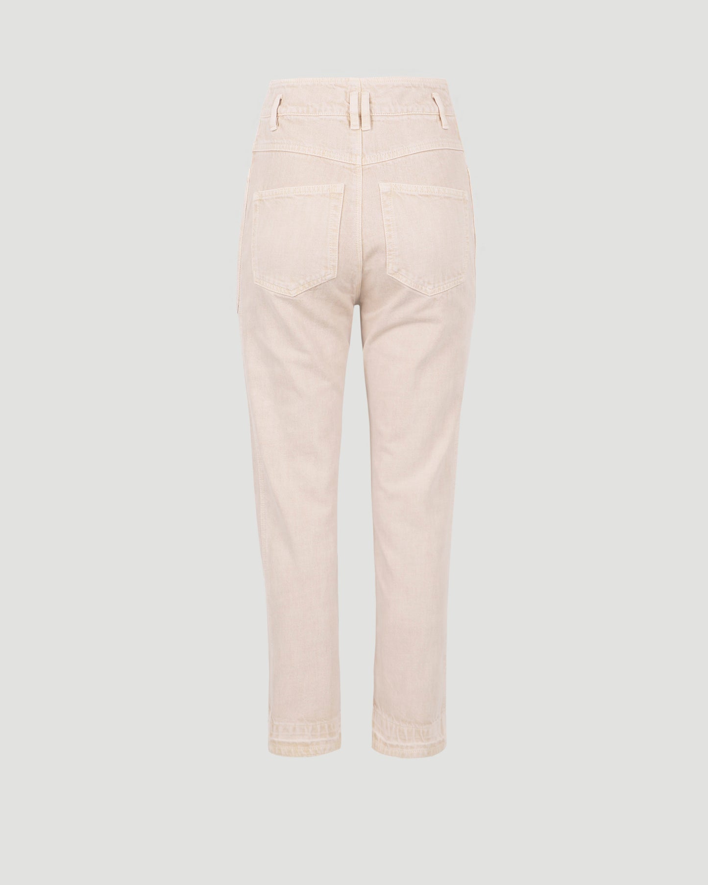 TUCSON HIGH WAIST COTTON DENIM PANTS IN BEIGE