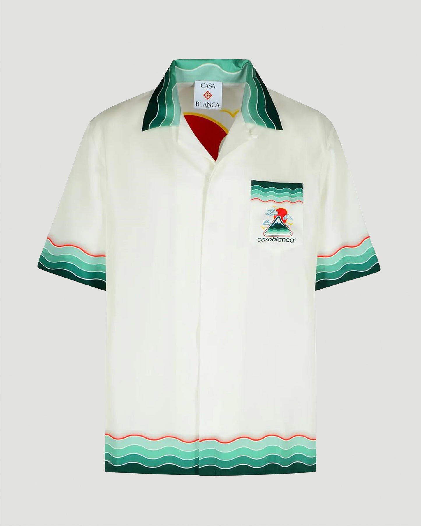 Montagne Ondulée Short-Sleeve Silk Shirt