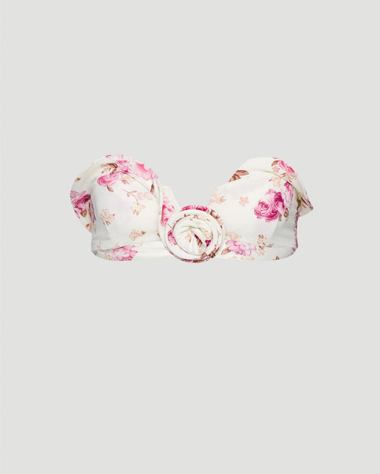 Sculptural Bandeau Swim Top