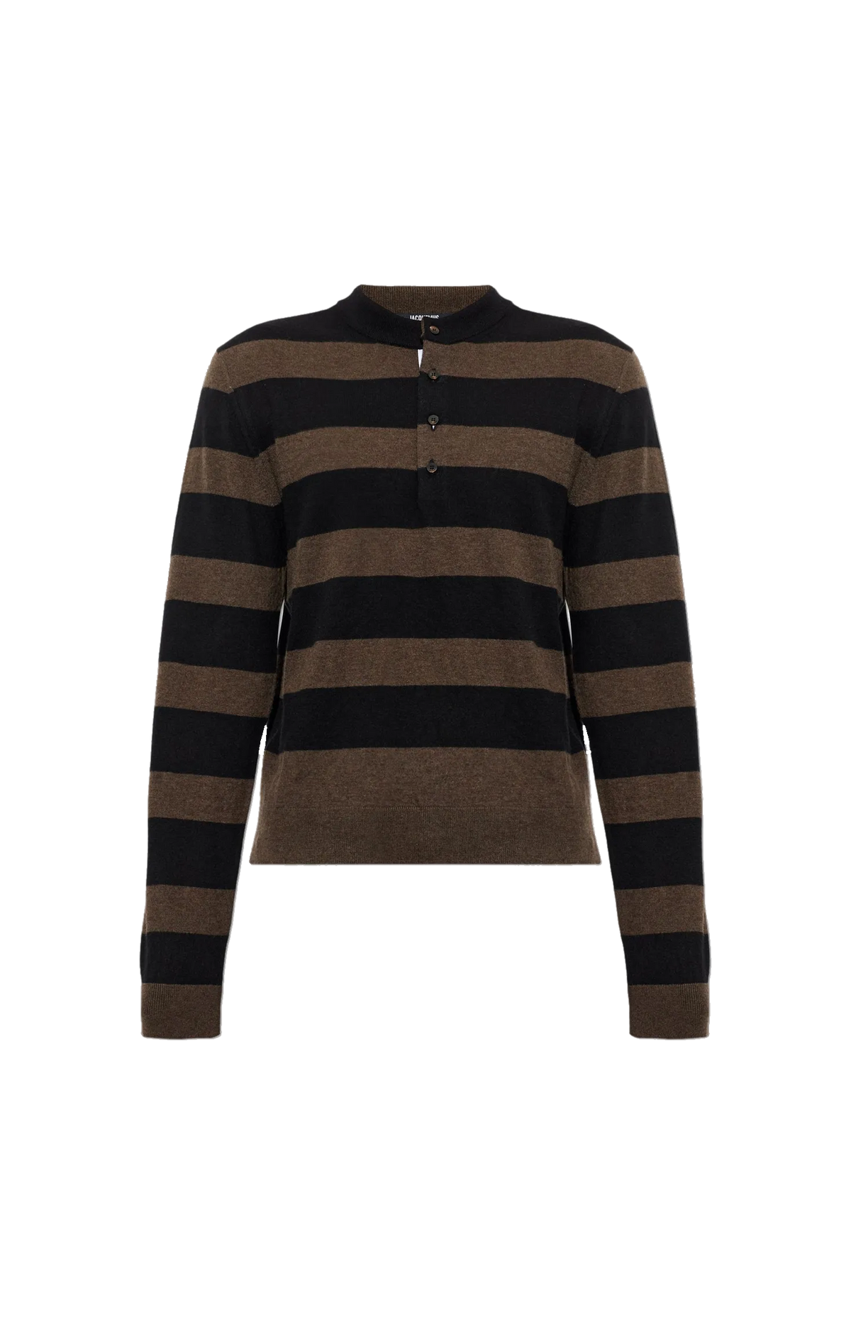 Jacquemus Ettore Striped Sweater in Brown/Black — front view