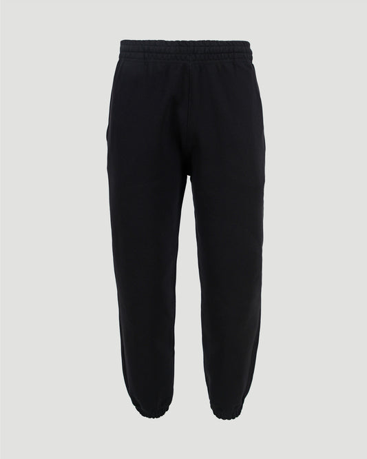 Check-Logo Patch Cotton Track Pants in Black