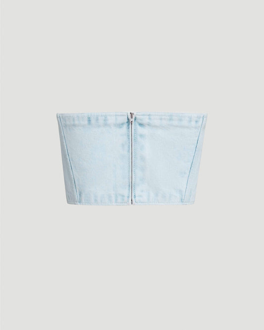 DENIM BUSTIER TOP