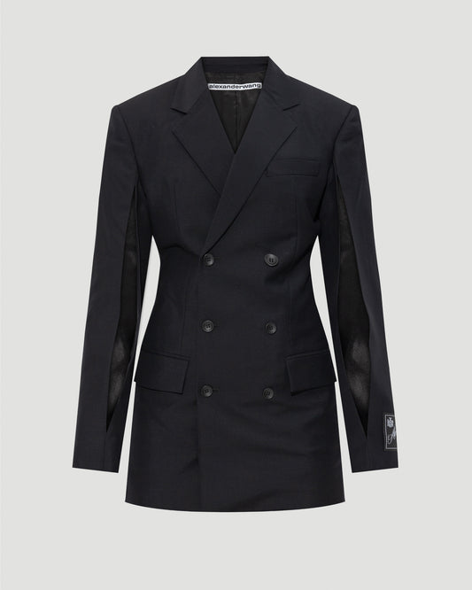 Black Wool Mohair Blazer Dress