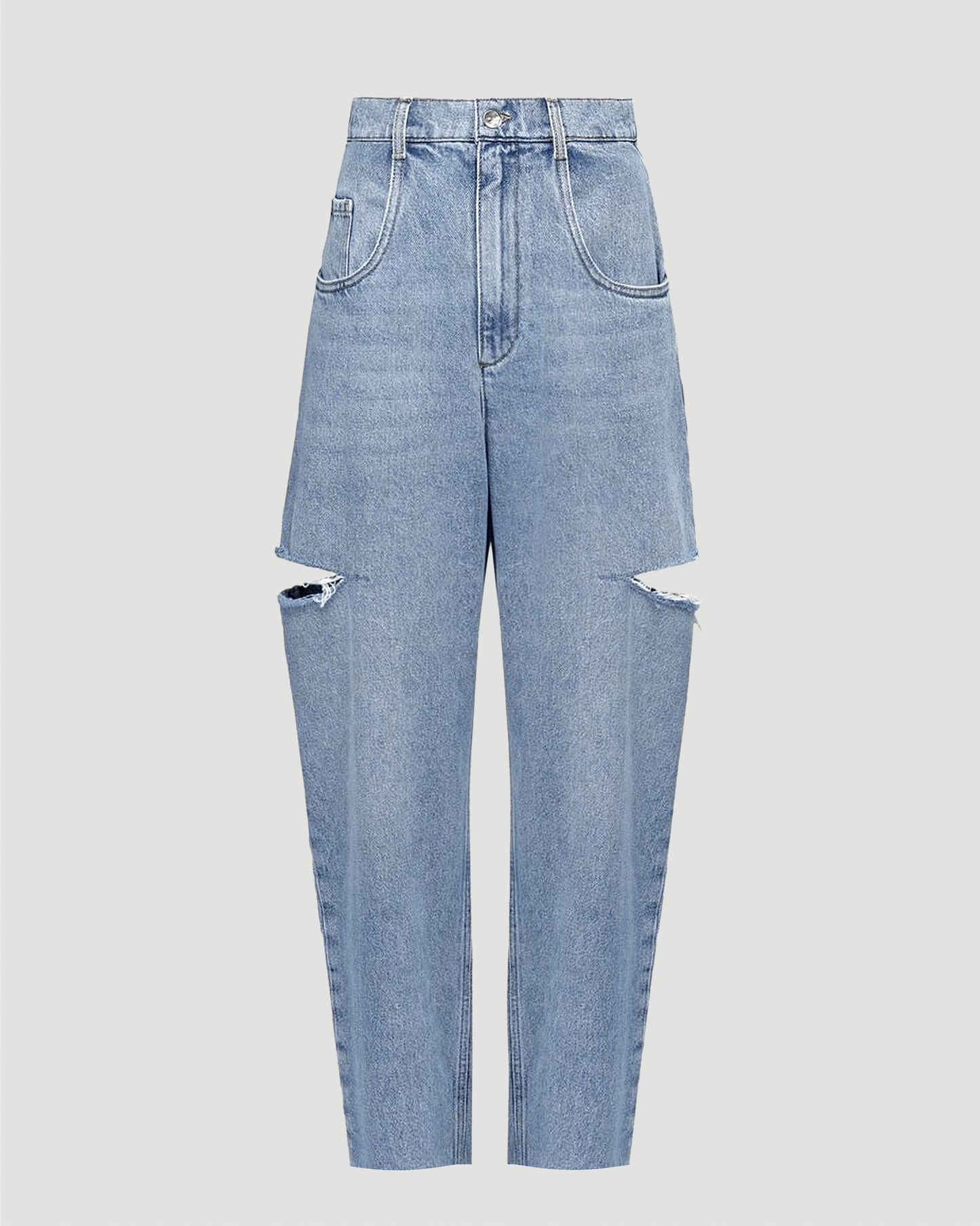 Light Blue Jeans with Cut-Outs