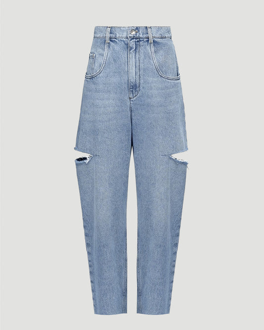 Light Blue Jeans with Cut-Outs