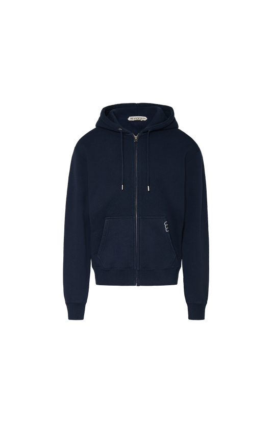 JW Anderson Front Zip Hoodie in Navy
