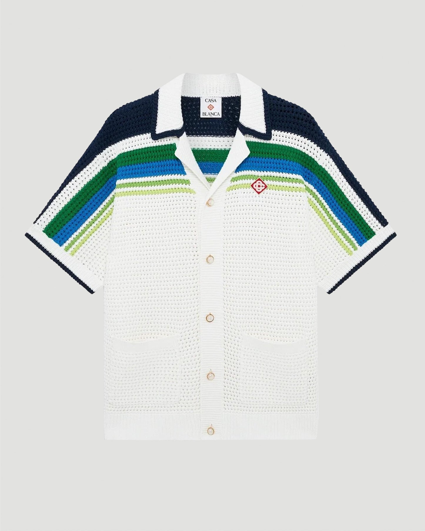 Stripe Short Sleeve Knitted Shirt