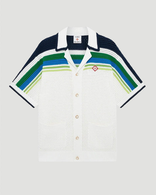 Stripe Short Sleeve Knitted Shirt