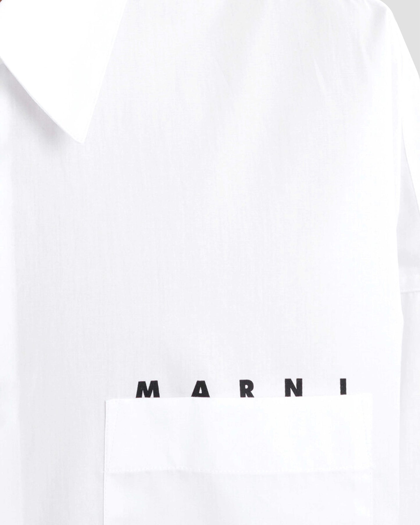 White Poplin Shirt With Logo