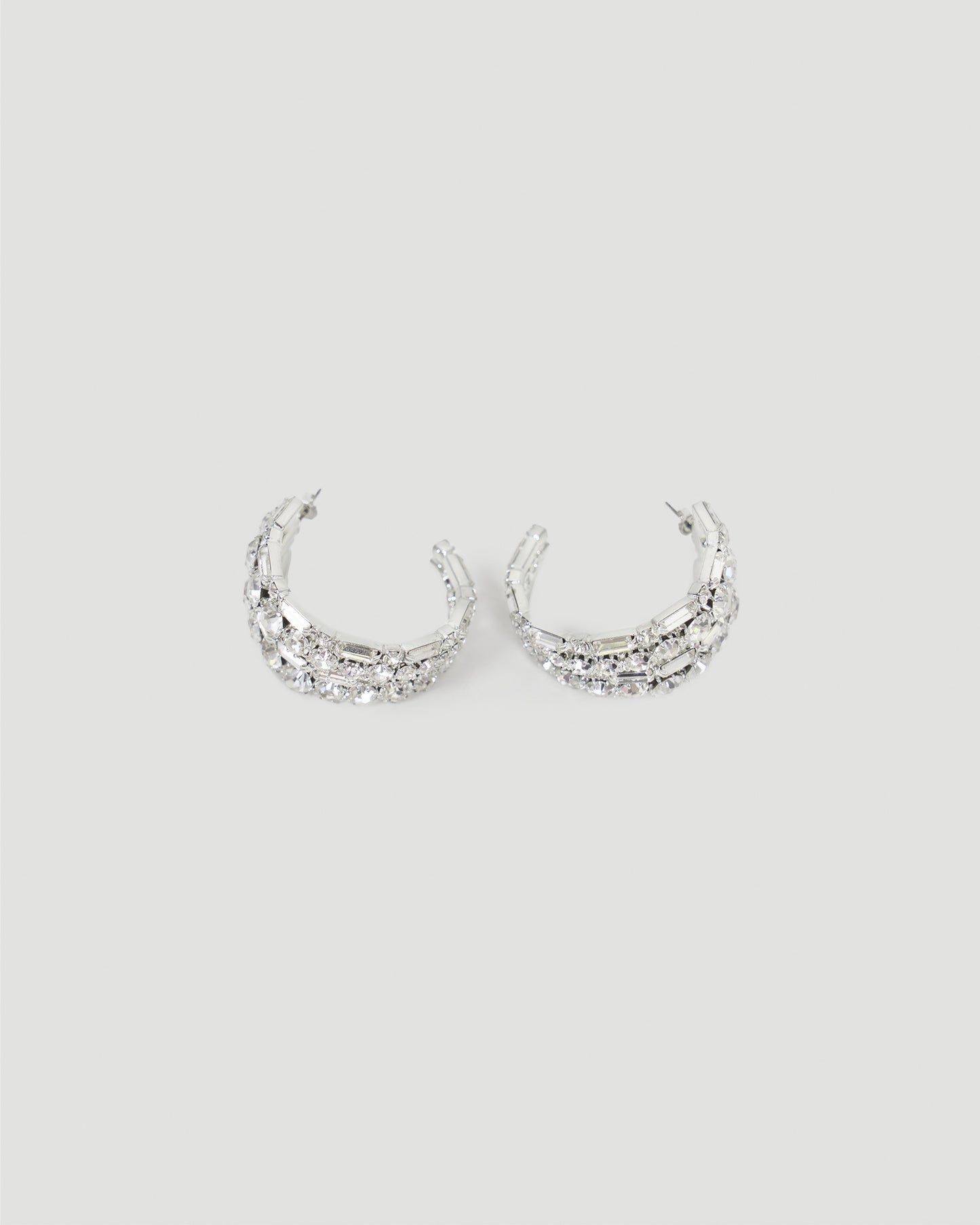Magda Butrym Cascading Crystal Hoop Earrings in Silver — product photo 2
