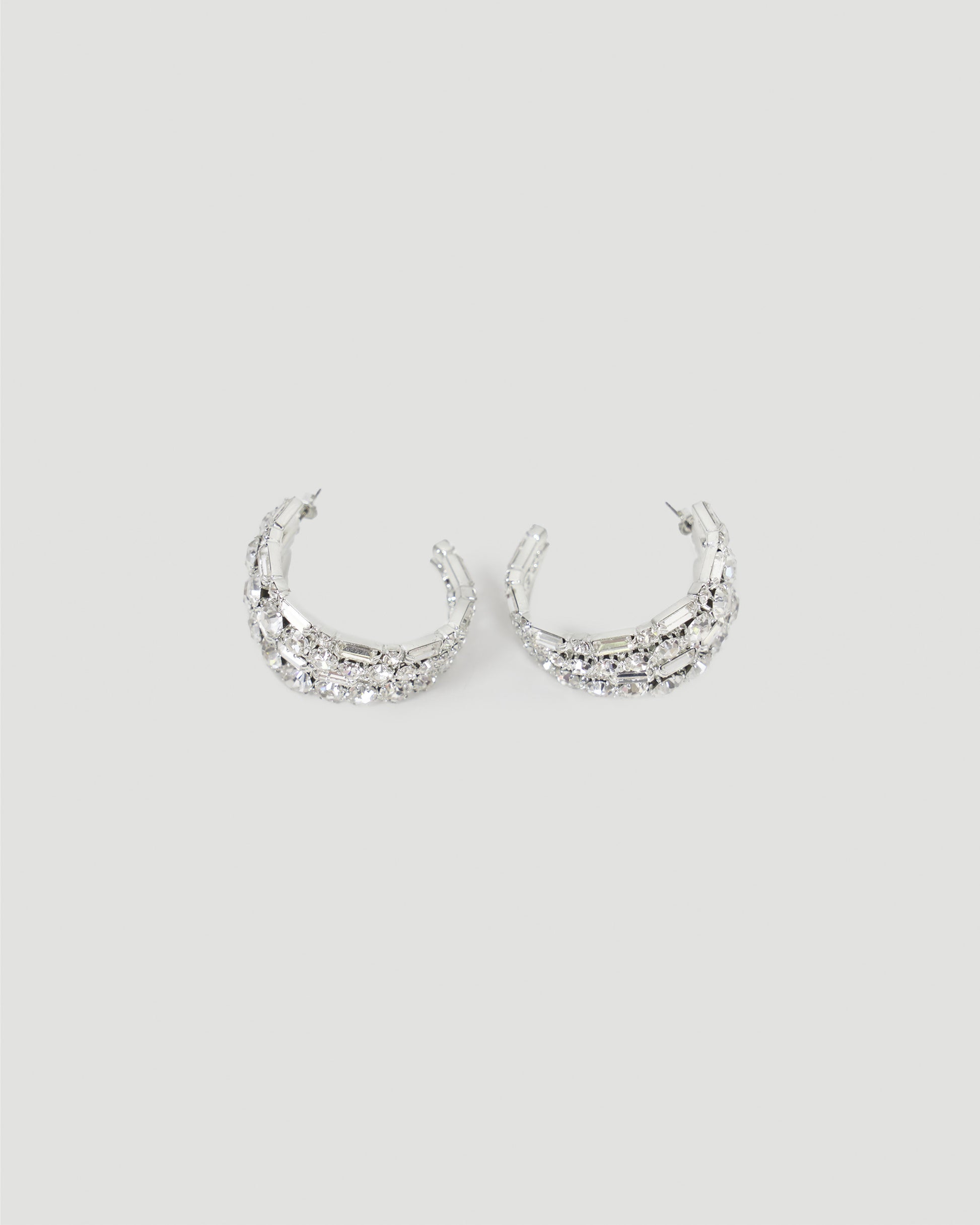 Magda Butrym Cascading Crystal Hoop Earrings in Silver — product photo 2